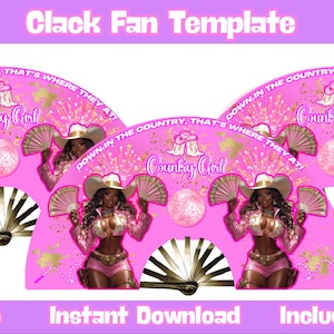 Modèle de fan de Clac | Modèle de toile modifiable | Conception d'éventail personnalisé Clack