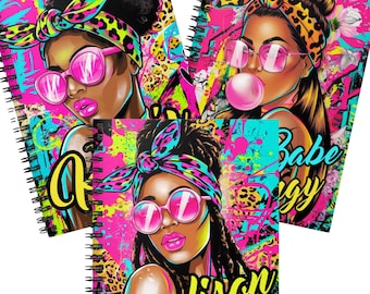 Set of 8 Editable Journal Covers, Colorful Art (Canva Pro Templates)