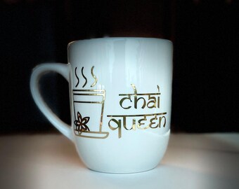 Teacher Appreciation Gift, Mug for Chai, Coffee or Cocoa lover Custom Single Chai or Coffee Queen Ceramic Mug 12 oz, Retiring coworkers