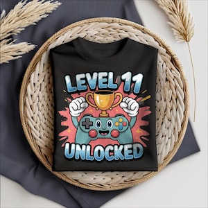 Camiseta de cumpleaños de nivel 11 desbloqueada: camiseta de fiesta de gamer