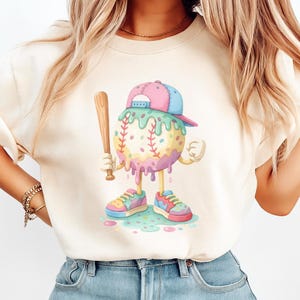 Comfort Color Baseball Drip for Boys Ice Cream Drip Baseball Stuff Lover Cool Summer Tee Gift for Kids and Teens Trendy Apparel