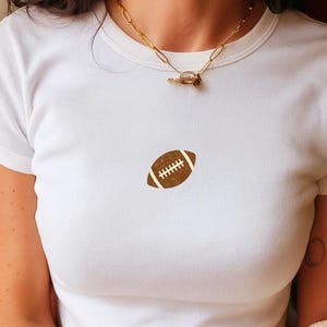 American Football Y2K Baby Tee Cute Football Shirt For Women Game Day Girl Crop Top Retro Sporty Aesthetic Tee Fall Football Baby Tee GIFT