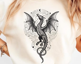T-shirt Flying Dragon, cadeau fantasieboeklezer