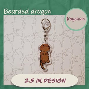 Bearded Dragon Acrylic Keychain | Cute Pet Reptile Charm | Lizard Lover Gift | 2.5” Design