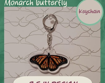 Llavero de mariposa monarca: dije acrílico inspirado en la naturaleza