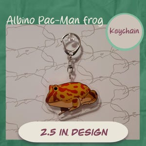 Albino Pacman Frog Keychain – 2.5 Inch Acrylic Charm
