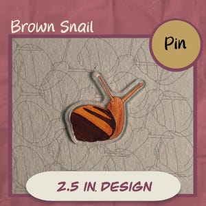 Brown Snail Enamel Pin – 2.5&quot; Forest Friend