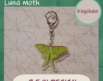 Luna Moth Acrylic Keychain – 2.5" Nature-Inspired Charm