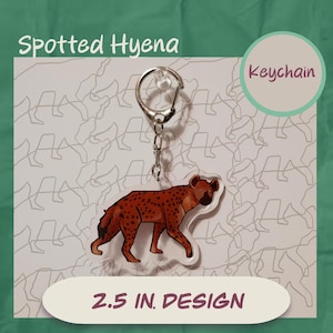 Spotted Hyena Acrylic Keychain – 2.5&quot; African Wildlife Charm