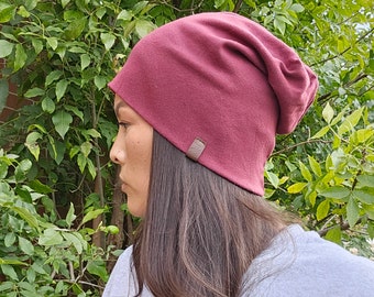 Rust Slouchy Beanie/Rust Beanie / Running Toque/Lightweight /Cancer Cap / Chemo Headwear / Cancer Headwear / Chemo Beanie