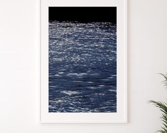 Shimmering Water Surface – Nature Photography Wall Art Print in White Frame