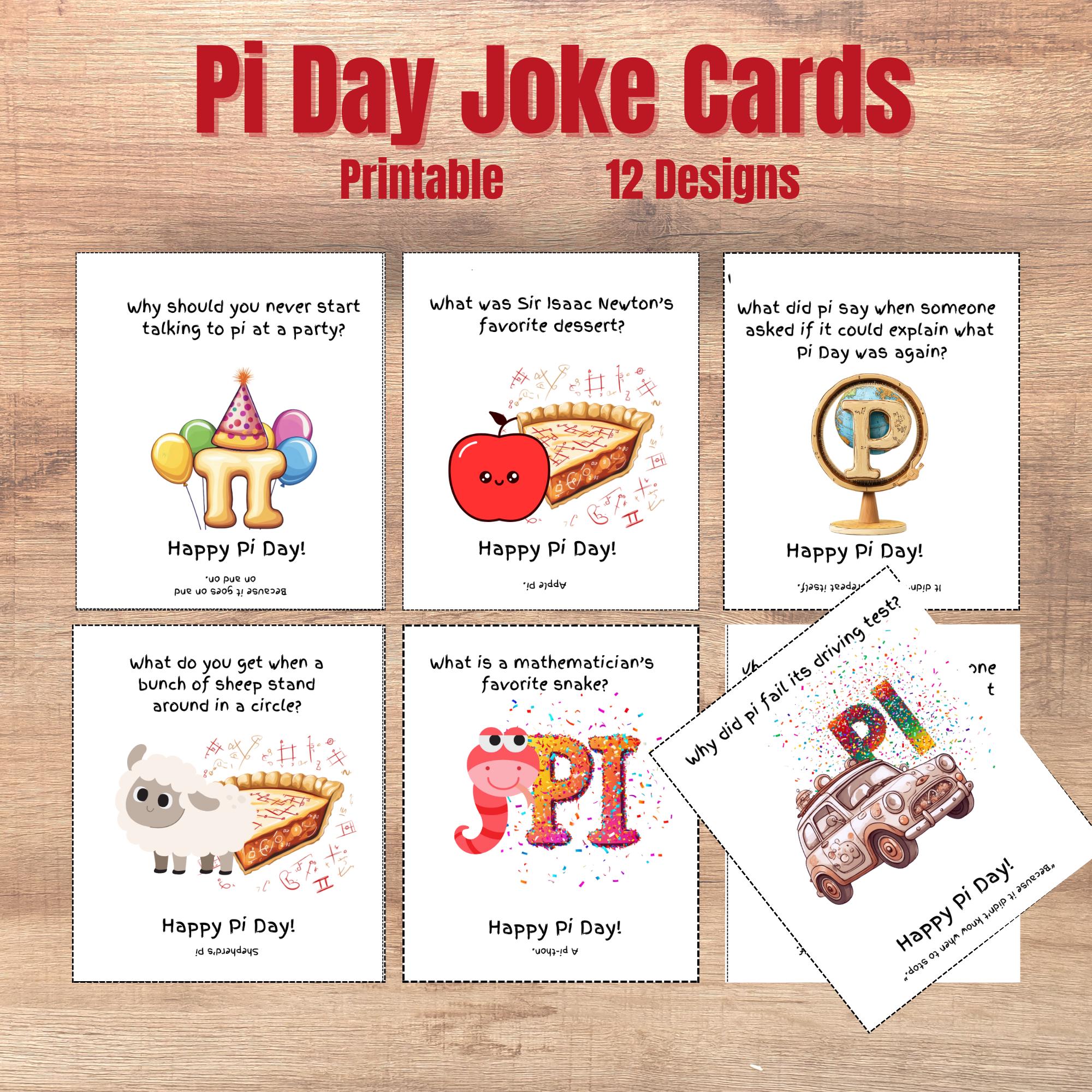 Pi Memory Sheet Pi Day Joke Cards, Pi Day Lunchbox Notes, Pi Day Activities for Kids ...