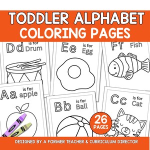 Coloriages de l&#39;alphabet pour les tout-petits : apprentissage de A à Z (téléchargement PDF)