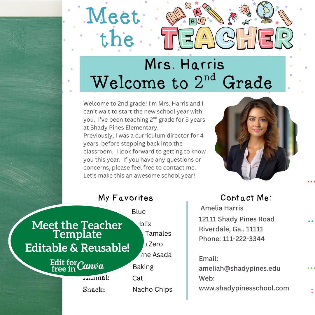 Editable Meet the Teacher Template Printable, Get to Know the Teacher