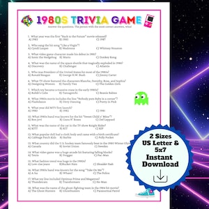 80s trivia questions and answers printable, 80s trivia quiz, Pub Night Trivia Questions, 1980s nostalgia quiz, 80s themed party games