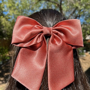 Autumn Fall Hair Bow, Satin Hair Bow, Hair Bow for Women, Hair Bow for Girls, Barrette Hair Clip, Hair Accessories, Gifts, Wedding.