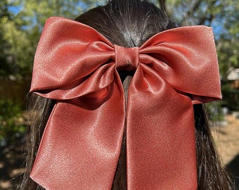 Autumn Fall Hair Bow, Satin Hair Bow, Hair Bow for Women, Hair Bow for Girls, Barrette Hair Clip, Hair Accessories, Gifts, Wedding.
