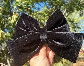 Black Velvet Bow, Holiday Bow, Hair Bow for Women, Hair Bow for Girls, Barrette Hair Clip, Hair Accessories, Gifts, Wedding.
