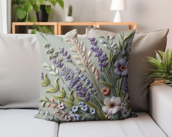 Rustic Farmhouse Pillow With Insert, Scandi Cottage Cushions