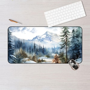 Scenic Nature Desk Mat | Mountain Landscape Office Decor, Work From Home Gift, Computer Mouse Pad, Nature Lover Accessory, Gift for Him/Her