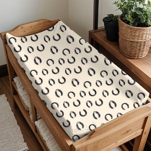 Western Baby Decor, Horseshoes Baby, Boho Animals Boy Nursery, Changing Pad Cover, Horses, Nursery Decor, Baby Shower Gift, Cowboy Decor
