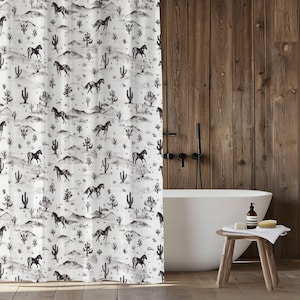 Rustic Cowboy Shower Curtain: Western Bathroom Decor
