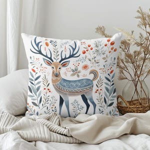 Scandinavian Square Pillow with Insert, Nordic Throw Pillow, Minimal Couch Decor