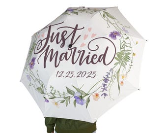 Paraguas personalizado con la fecha de la boda, recuerdo de boda.