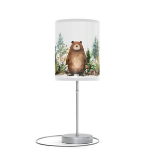 Woodland Bear Tripod Table Lamp: Kids Nursery Decor