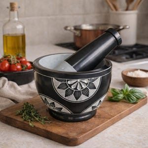 Handcrafted Soapstone Mortar and Pestle Set: Heavy-Duty Spice Grinder image 8