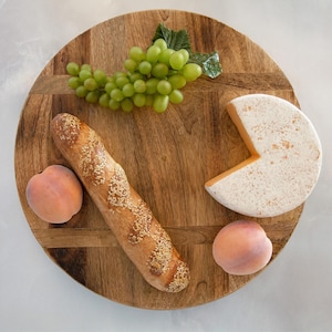 Mango Wood Lazy Susan: Rustic Rotating Dining Table Centerpiece