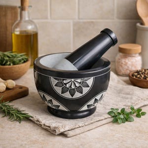 Handcrafted Soapstone Mortar and Pestle Set: Heavy-Duty Spice Grinder image 11