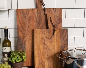 Handcrafted Acacia Wood Cutting Board: Rustic Kitchen & Serving Board