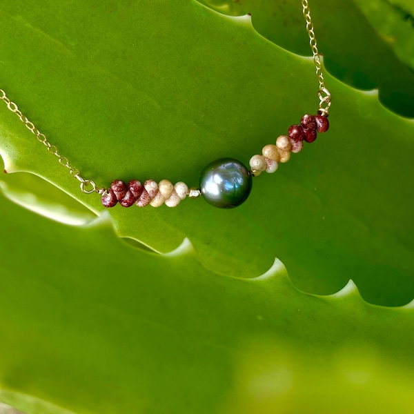 Lelia Kahelelani and Tahitian Pearl 14k Gold Filled Necklace