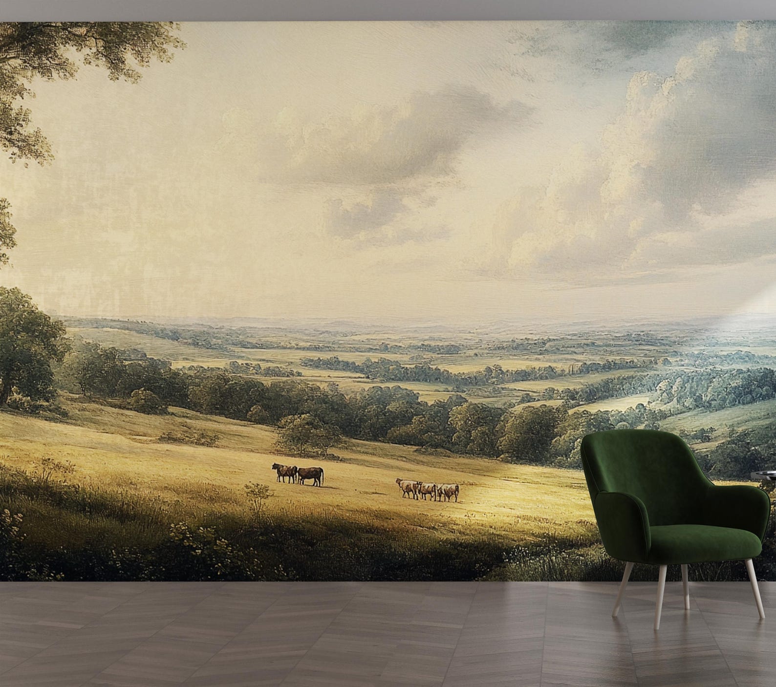 Pastoral Landscape Wallpaper Peel and Stick Wallpaper/ Removablevintage ...