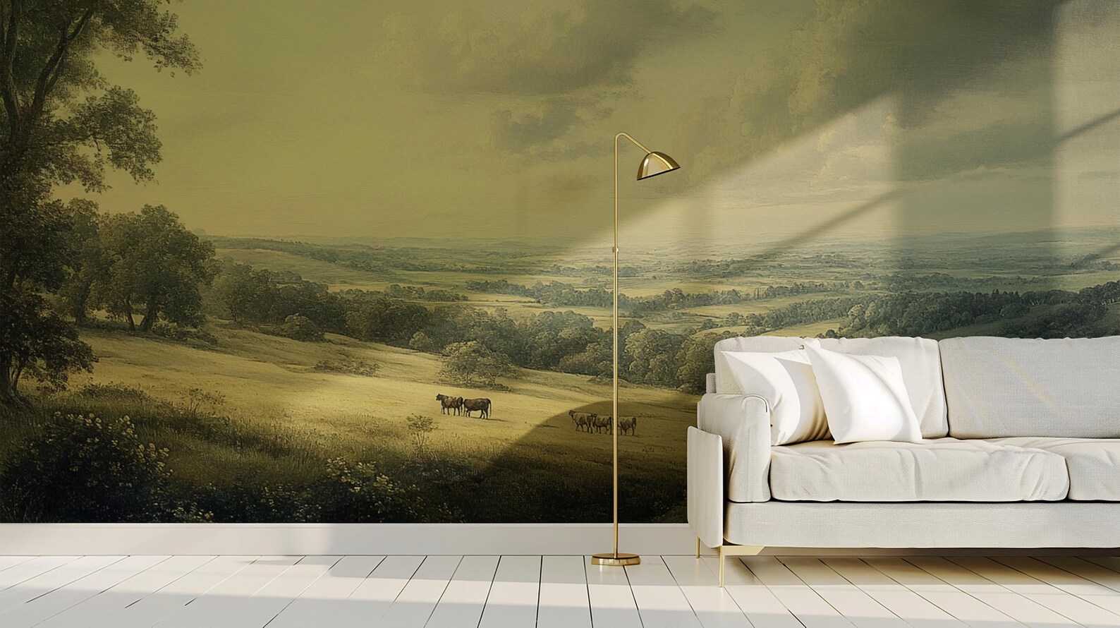 Pastoral Landscape Wallpaper Peel and Stick Wallpaper/ Removablevintage ...