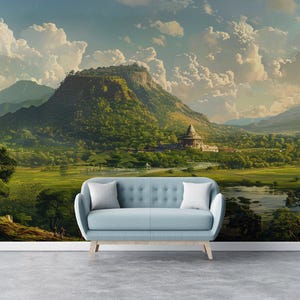 Un tempio perduto nel tempo Peel And Stick Wallpaper/Rimovibile Vintage Wall Mural/Tela Peel and stick