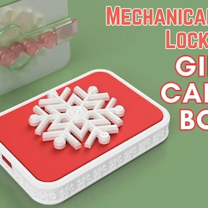 3D Printed Mechanically Locking Gift Card Box - Multiple Colors Available - Customizable