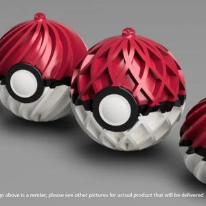 Set of 12 - Pokeball Christmas Ornaments