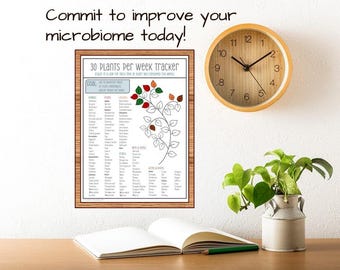 Rastreador de salud imprimible de 30 plantas por semana
