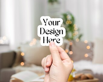 Right Hand Side Sticker Left Hand Sticker Mockup PNG SVG for Sticker Business, Holding Sticker ...