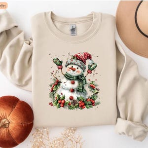 Snowman Christmas Shirt ~ Cute Holiday Sweatshirt, Winter Graphic Tee, Festive Snowman Shirt, Cozy Christmas Sweatshirt, Women Holiday Gift