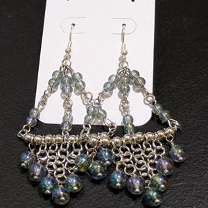 Handmade beaded chandelier earrings