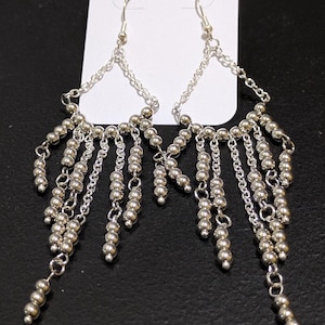 Handmade beaded chandelier earrings