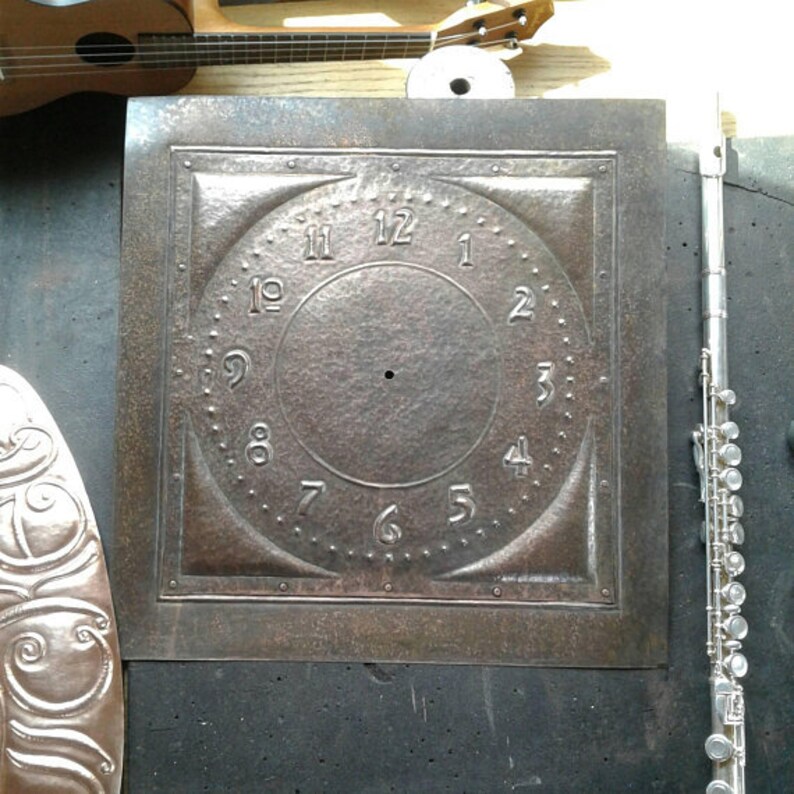 Hammered Art's and Craft's Copper Clock Face Etsy