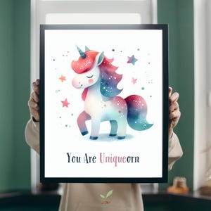 You Are Uniqueorn - Digital Unicorn Poster for Kids Room, Digital Poster, Printable Poster for Children&#39;s Room, Gift idea for children