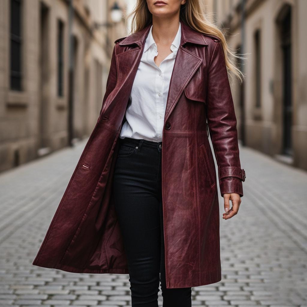 leren trenchcoat, suède leer, reverskraag, bleekbruin | Ulla Popken