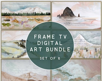 Frame TV Art Bundle Download Scripture TV Art Samsung Frame Digital Christian Painting Frame TV Bible Art Set Bible Verse Landscape Painting