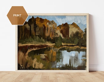 Smith Rock Painting, Oregon Art, Smith Rock State Park Art, Terrebonne, Central Oregon Art, Bend Oregon, Hiker Gift, Desert Landscape Art