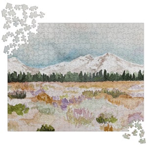 Oregon drei Schwestern Jigsaw Puzzle,Oregon Geschenk,Oregon Landschaftsmalerei, Familien Geschenk,Oregon Kunst Puzzle, Schwestern Oregon,Berg Puzzle